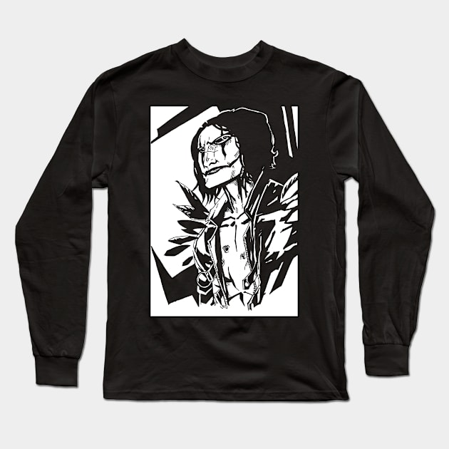 the crow - eric draven 2 Long Sleeve T-Shirt by black and white prints